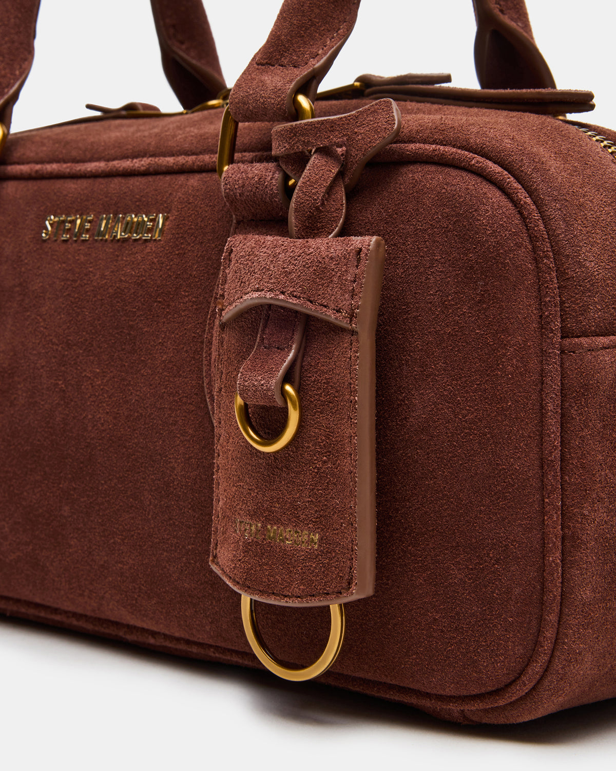 MERIT Bag Chestnut Suede Top-Handle Satchel Crossbody Handbag