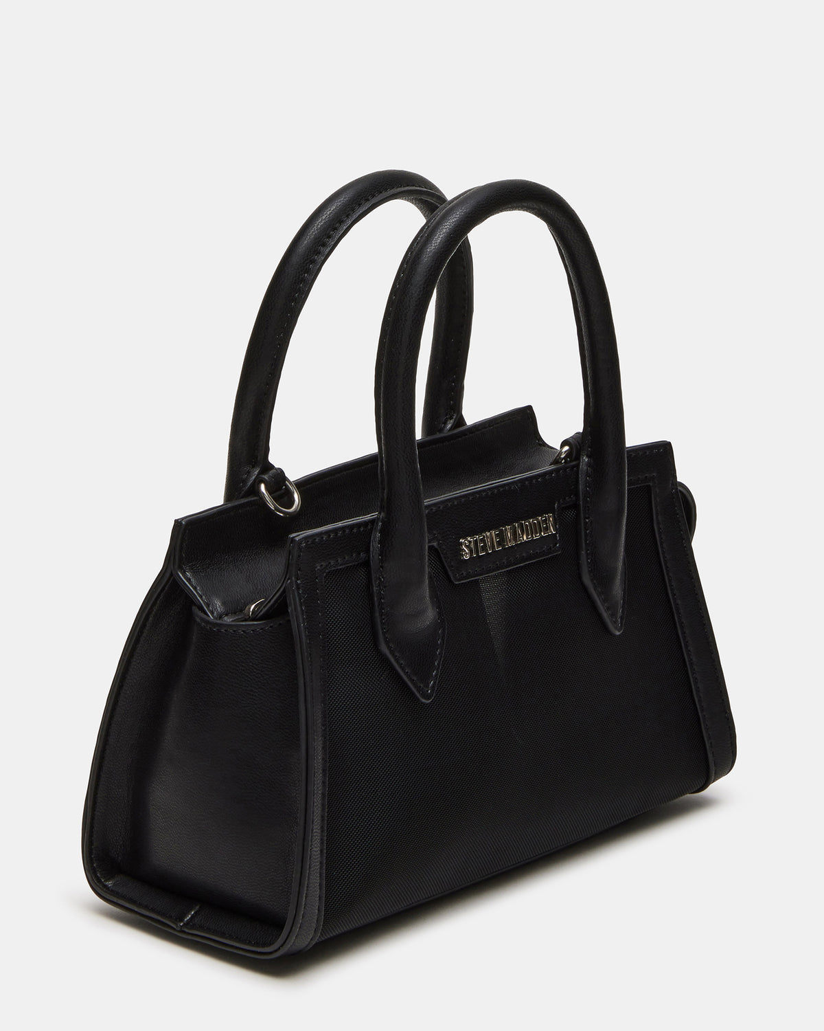 PEACHY Black Women's Mini Top-Handle Mesh Handbag