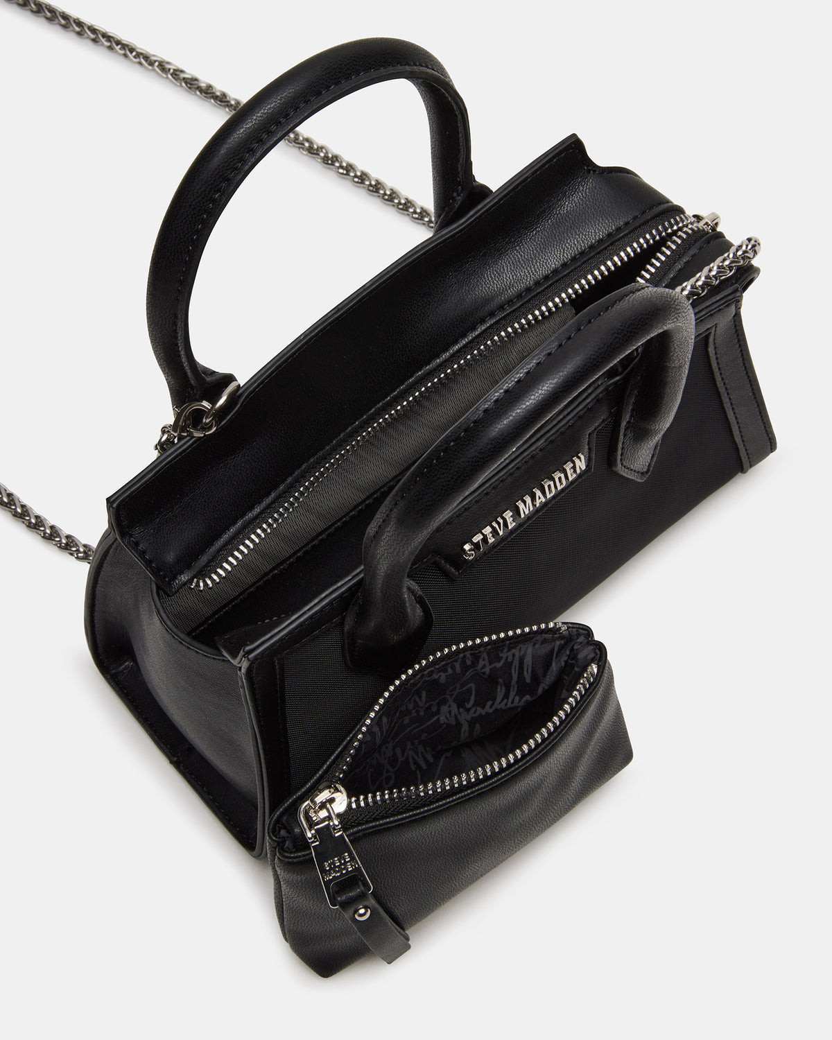 PEACHY Black Women's Mini Top-Handle Mesh Handbag