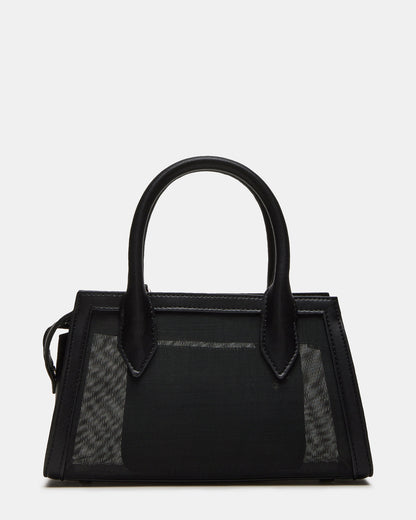 PEACHY Black Women's Mini Top-Handle Mesh Handbag