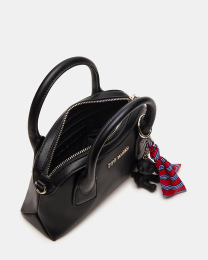 MELODIE Bag Black Dome Satchel Top-Handle Crossbody Handbag
