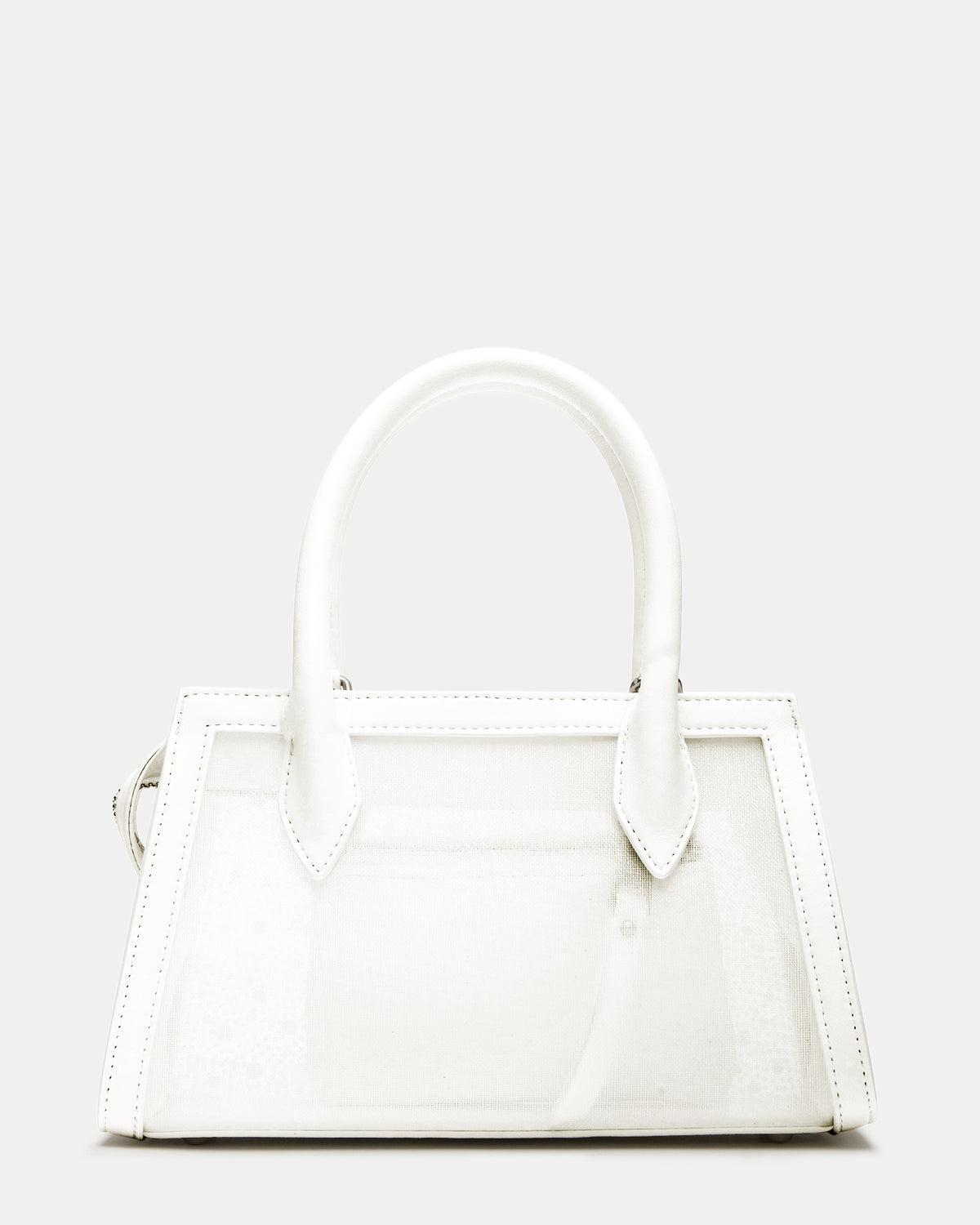 PEACH White Multi Women's Mini Top-Handle Mesh Handbag