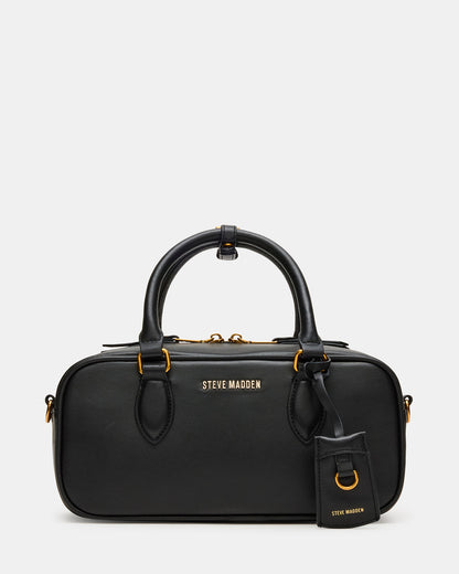 MERIT Bag Black Leather Top-Handle Satchel Crossbody Handbag