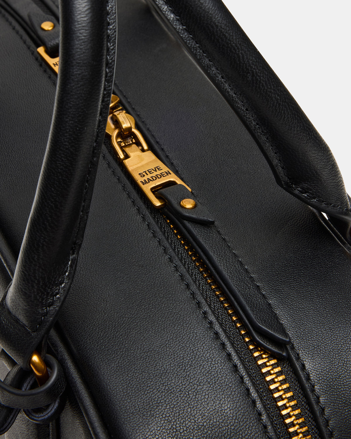MERIT Bag Black Leather Top-Handle Satchel Crossbody Handbag