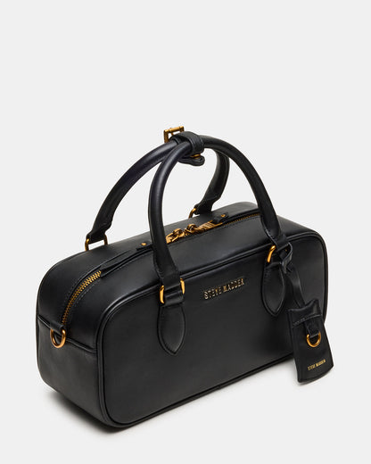 MERIT Bag Black Leather Top-Handle Satchel Crossbody Handbag