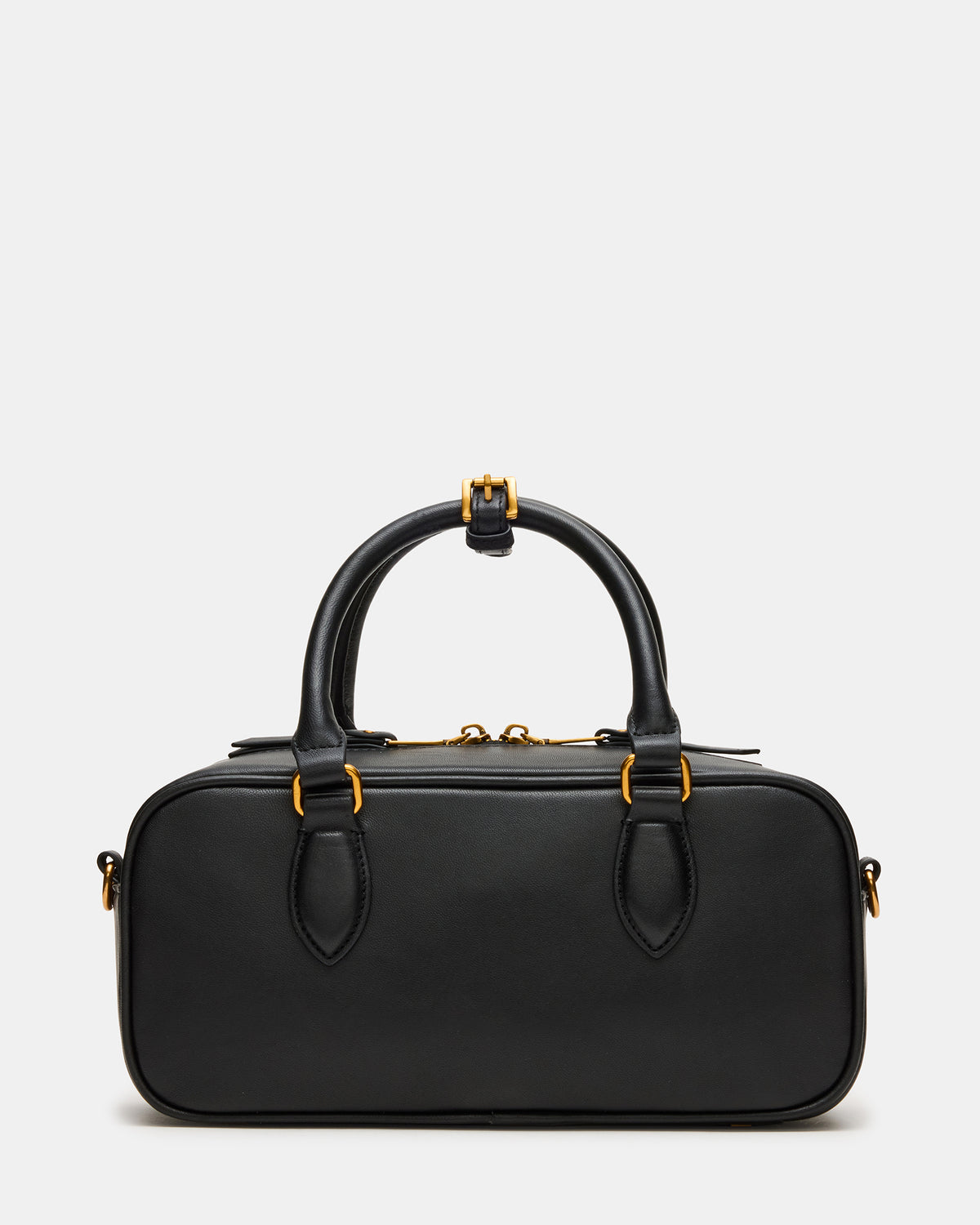 MERIT Bag Black Leather Top-Handle Satchel Crossbody Handbag