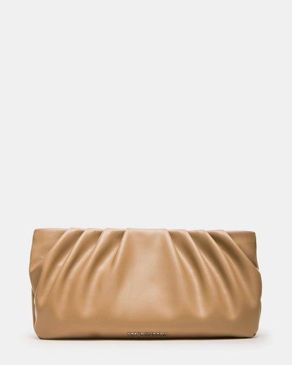 NIKA Chestnut Women's Pleated Crossbody Clutch Handbag