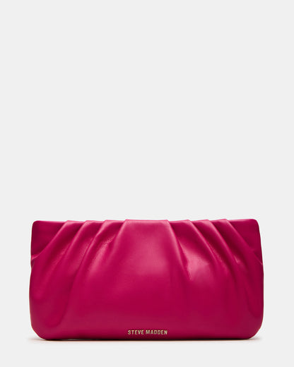NIKA Fuchsia Women's Pleated Crossbody Clutch Handbag