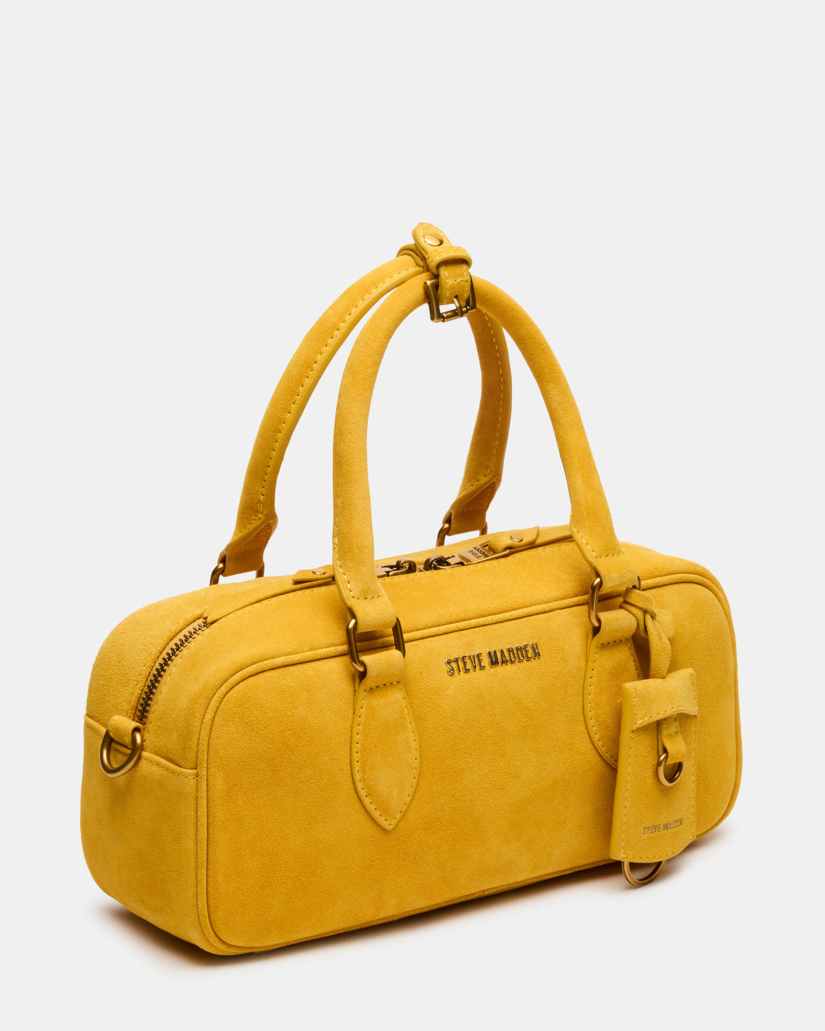 MERIT Bag Mustard Suede Top-Handle Satchel Crossbody Handbag