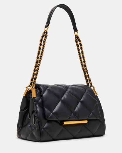 COLETTE Bag Black/Gold Quilted Chain Shoulder Handbag