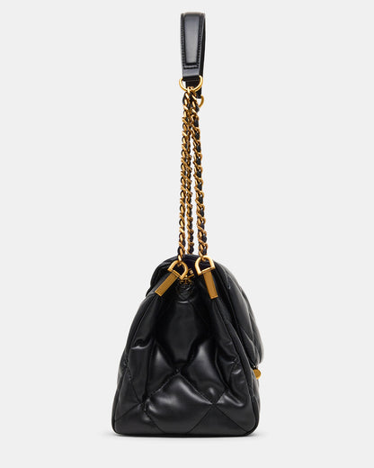COLETTE Bag Black/Gold Quilted Chain Shoulder Handbag