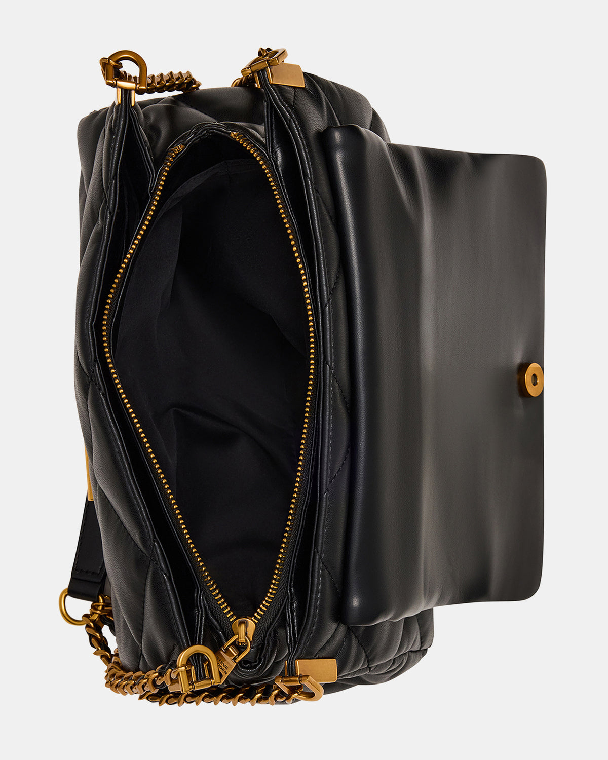 COLETTE Bag Black/Gold Quilted Chain Shoulder Handbag