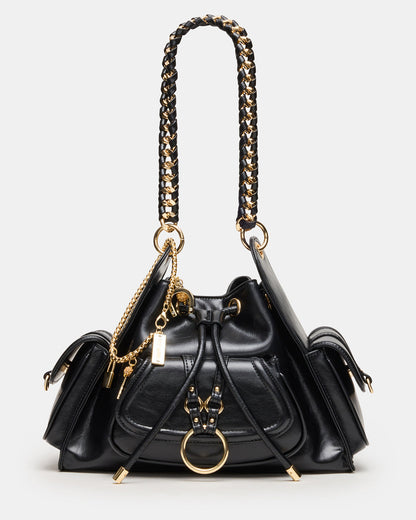 DRU Bag Black Hobo Shoulder Strap Chain Strap Handbag