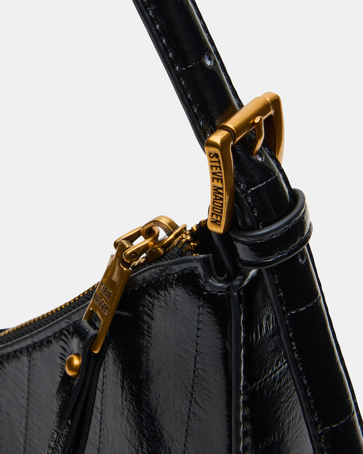 SMITH Bag Black Eel Asymmetric Shoulder Handbag