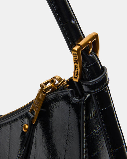SMITH Bag Black Eel Asymmetric Shoulder Handbag