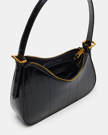 SMITH Bag Black Eel Asymmetric Shoulder Handbag