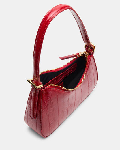 SMITH Bag Red Eel Asymmetric Shoulder Handbag