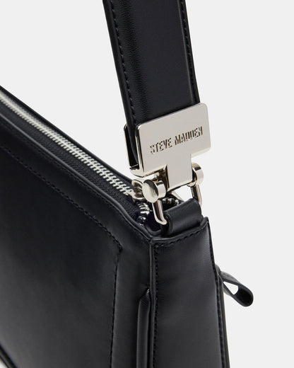 ANGEL Bag Black Top-Zipper Structured Shoulder Strap Handbag