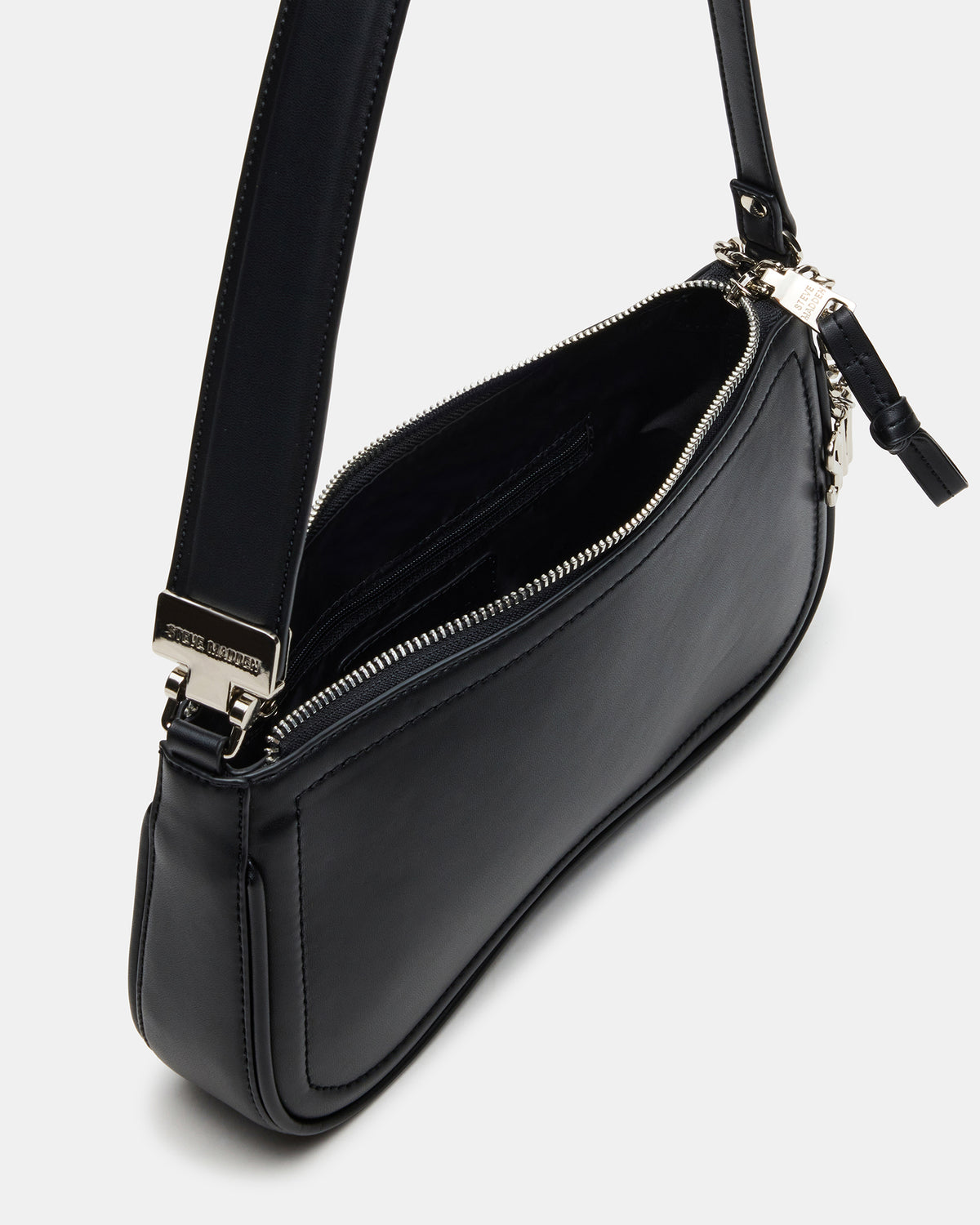 ANGEL Bag Black Top-Zipper Structured Shoulder Strap Handbag