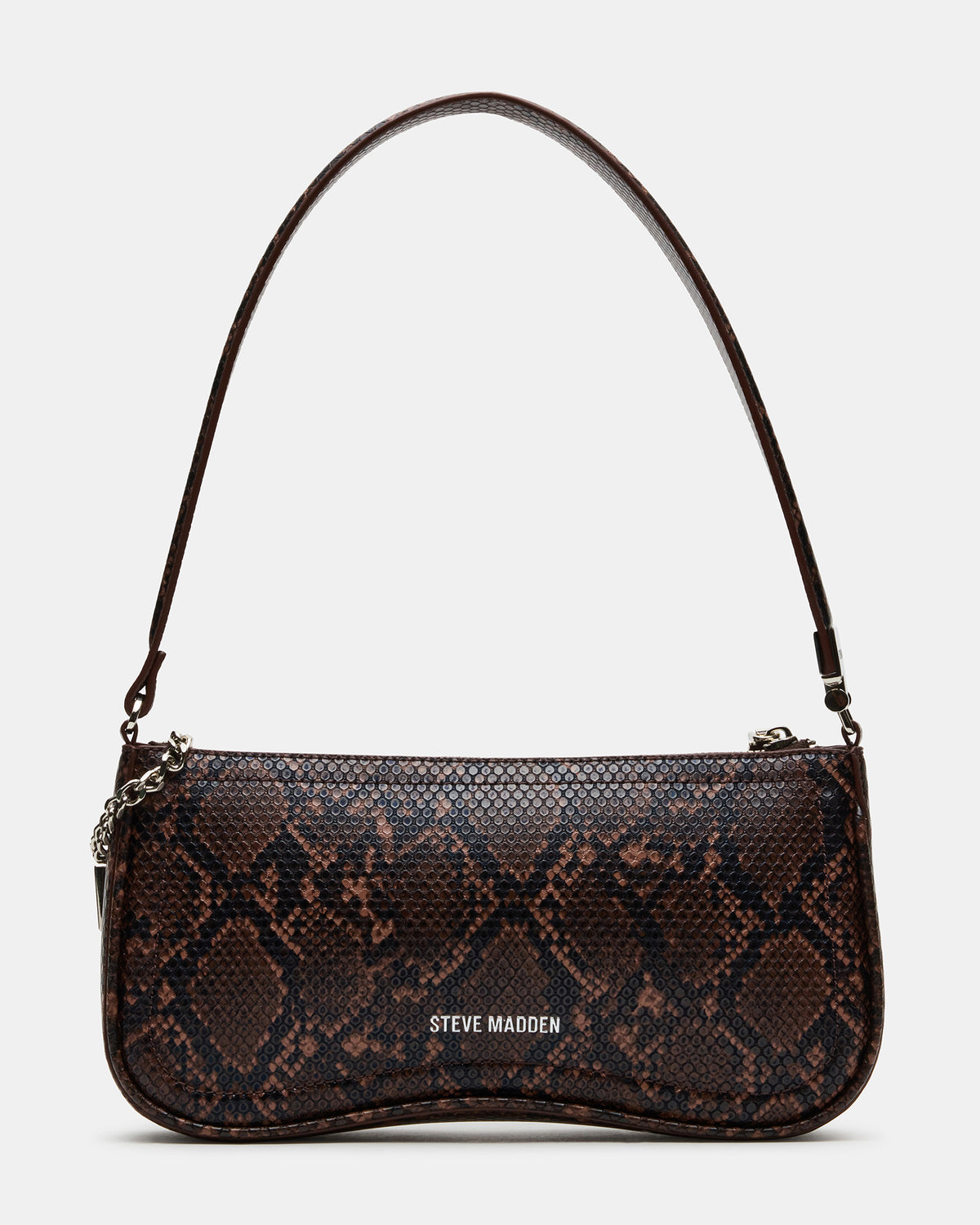 ANGEL Bag Brown Snake Top-Zipper Structured Shoulder Strap Handbag