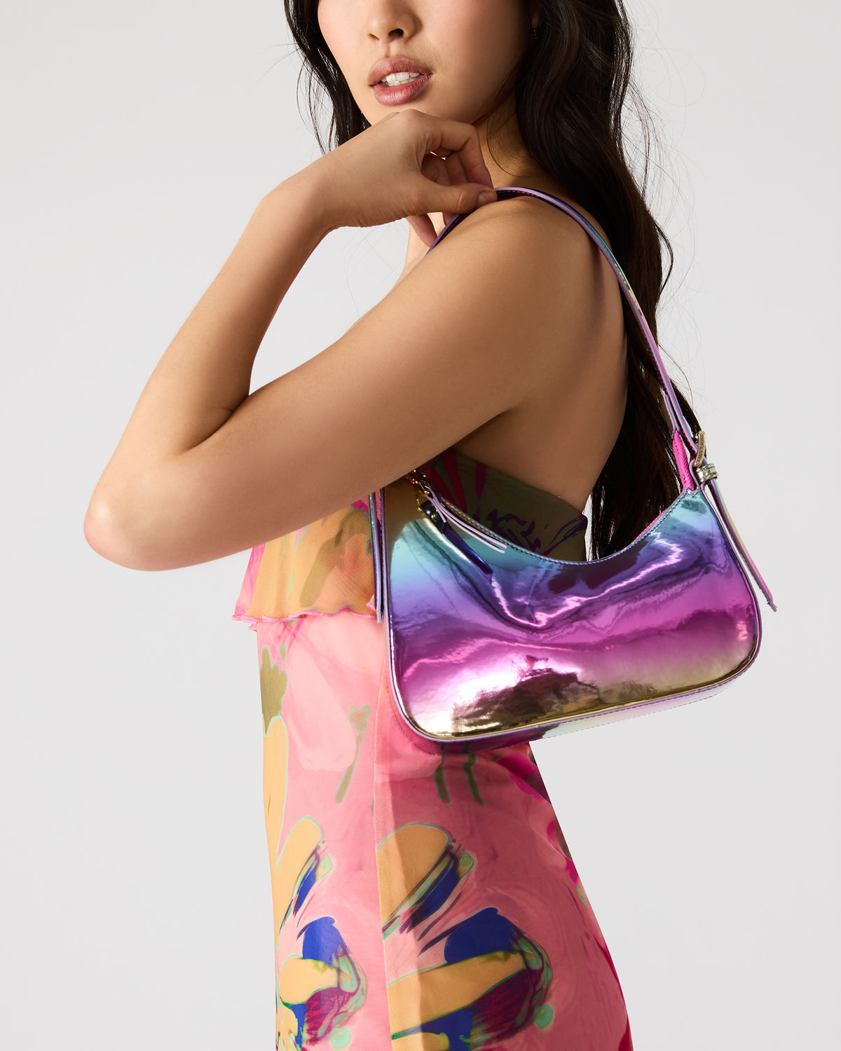 SMITH Bag Metallic Multi Asymmetric Shoulder Handbag