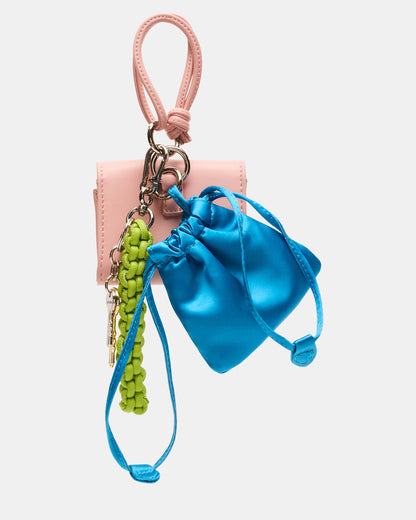 TRAVEL BAG CHARM Coral Multi Card Wallet Attachable Bag Charm