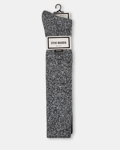 FALL 2 PACK MARLED KNEE HIGH SOCKS Black Women's Marled Knee-High Socks