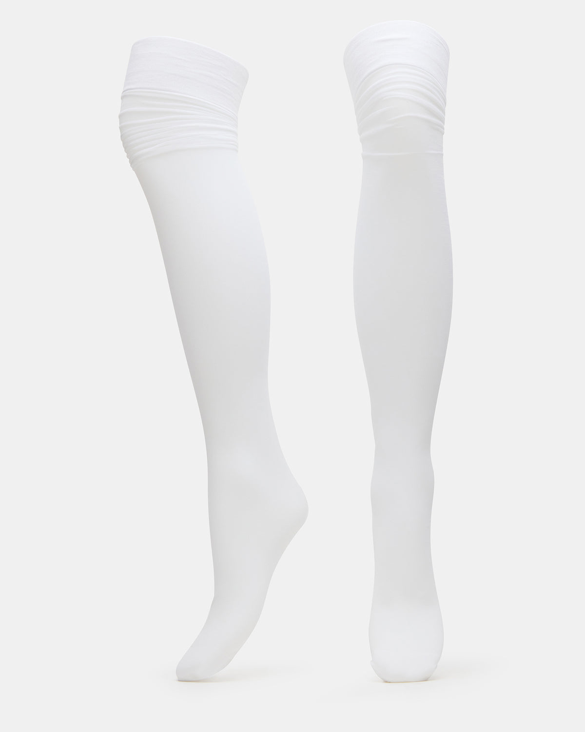 PREPPY White Over-The-Knee Footed Women's Tights