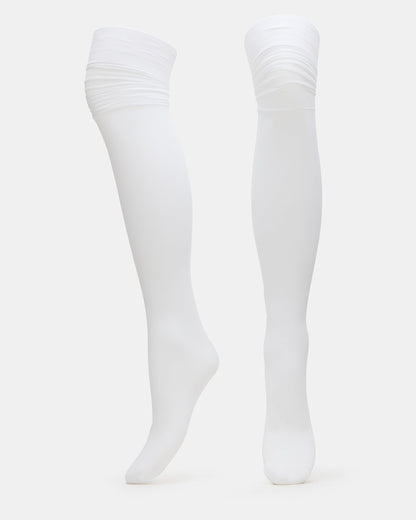 PREPPY White Over-The-Knee Footed Women's Tights