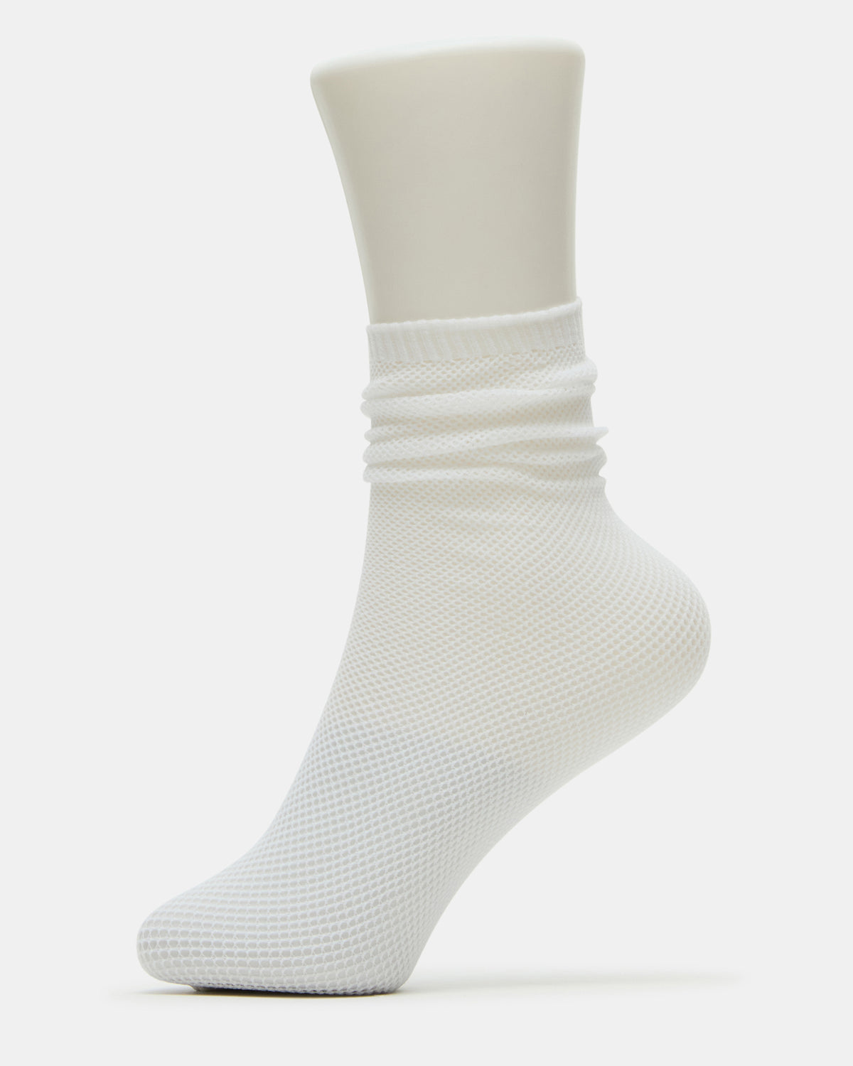 FISHNET SHLOUCHY CREW SOCKS White Women's Quarter Socks