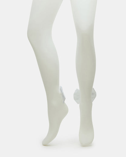 BRIDAL BOW TIGHTS Sheer White Women's Footed Tights