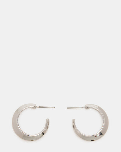 SMALL HOOP EARRINGS SILVER Women's Chubby Small Hoop Earrings