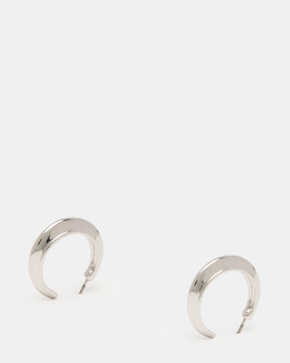 SMALL HOOP EARRINGS SILVER Women's Chubby Small Hoop Earrings
