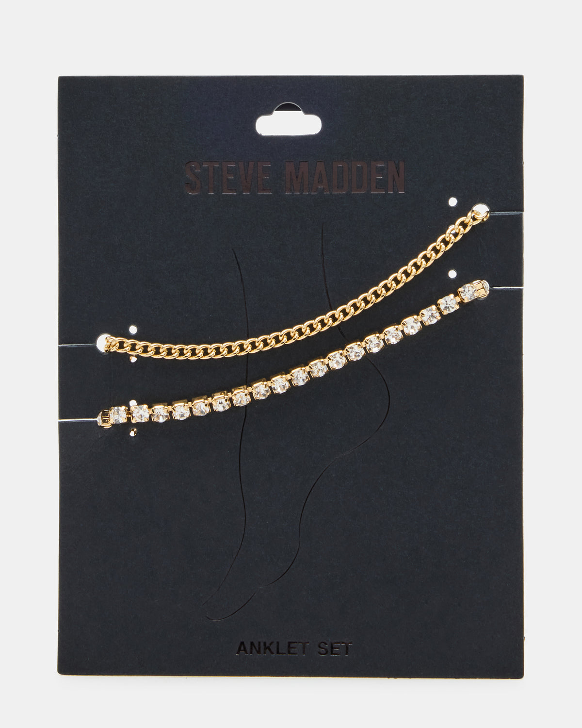 2-PIECE RHINESTONE CHAIN ANKLET SET Women's Pearl Embellished ChaiN Anklet Set
