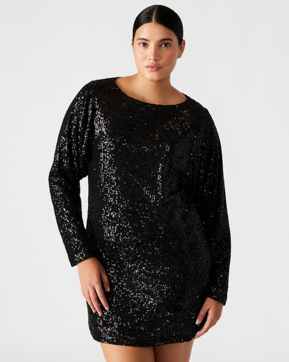 GINGER Dress Black | Women's Long-Sleeved Sequin Mini Dress