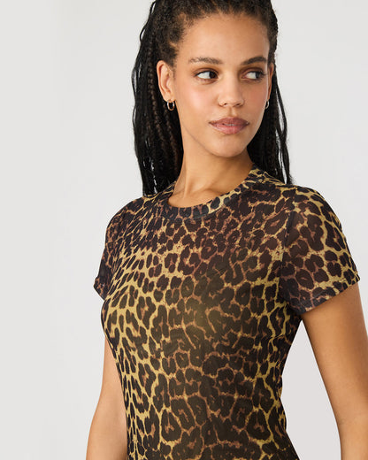HAILEE Hot Sports Print Mesh Short-Sleeved Bodycon Women's Dress