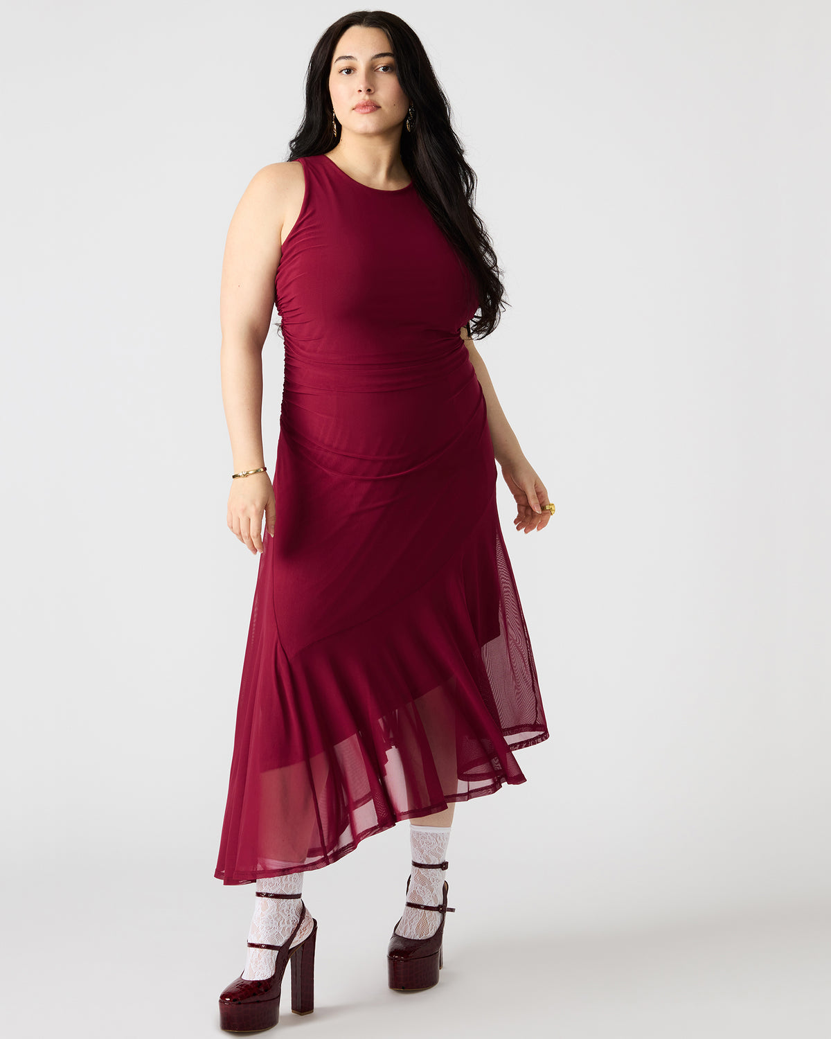 LANEY Red Women's Sleeveless Flowy Dress