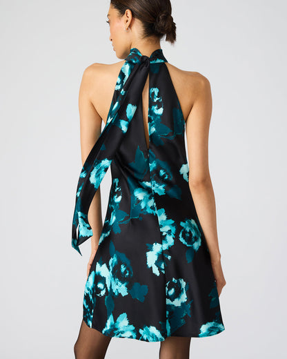 LARA Deco Rose Halter Mini Floral Print Women's Dress