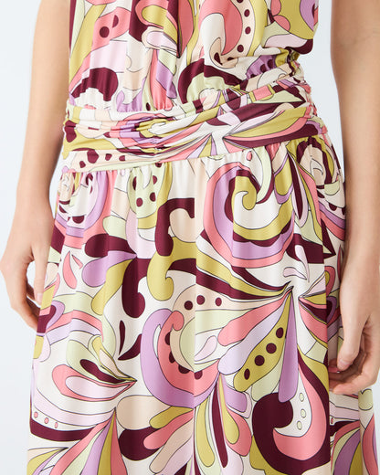GALA Dress Petal Paisley Maxi Halter Neck Flowy Open-Back Women's Dress