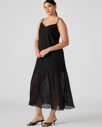 EMBER Black Flowy Sheer Maxi Women's Dress