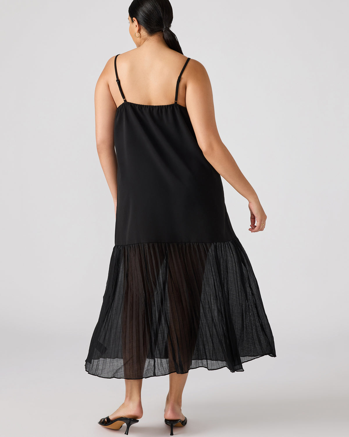 EMBER Black Flowy Sheer Maxi Women's Dress