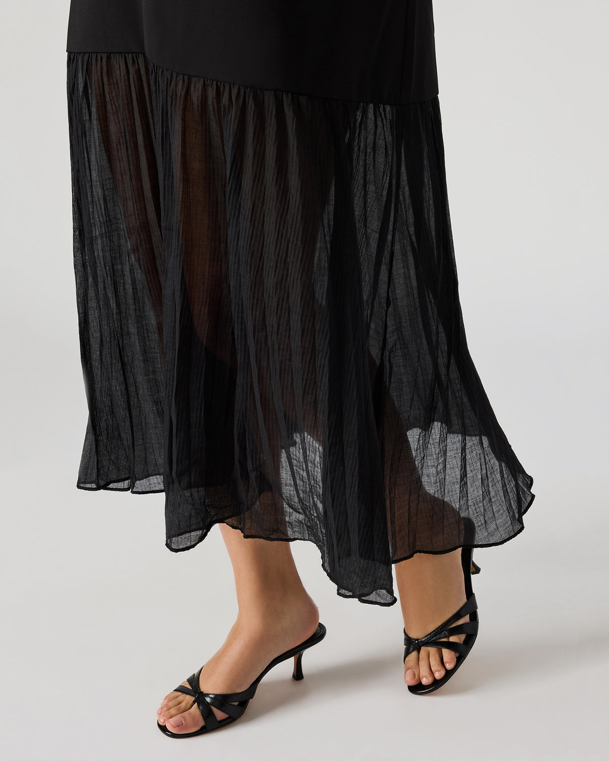 EMBER Black Flowy Sheer Maxi Women's Dress
