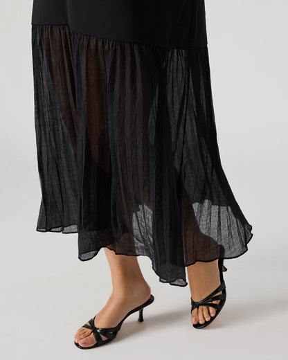 EMBER Black Flowy Sheer Maxi Women's Dress