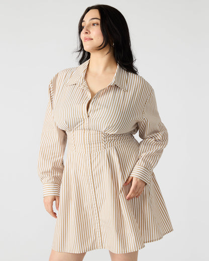 ARIA Taupe Women's Button-Up Mini Dress