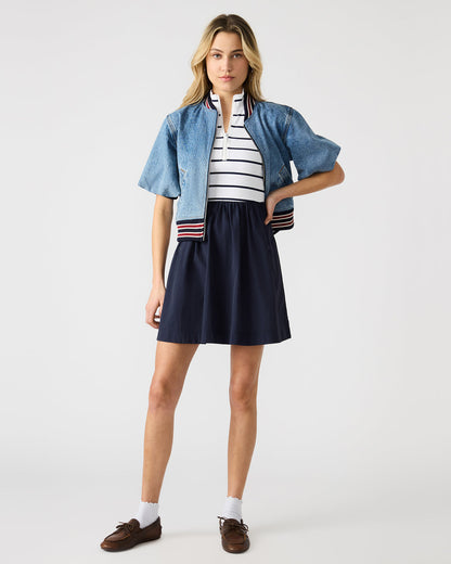 LYON Navy Women's Collared Sleeveless Flowy Dress
