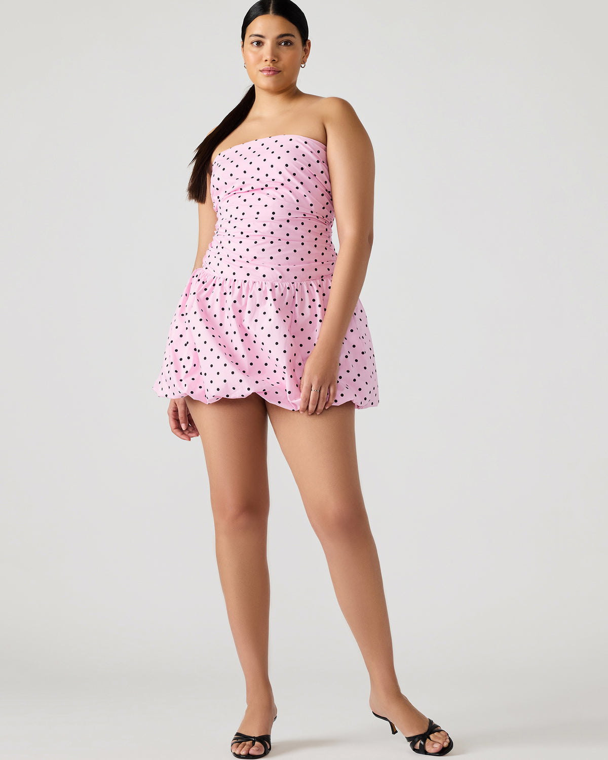 GIGI Pink Women's Strapless Mini Bubble-Hem Dress