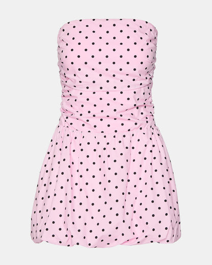 GIGI Pink Women's Strapless Mini Bubble-Hem Dress