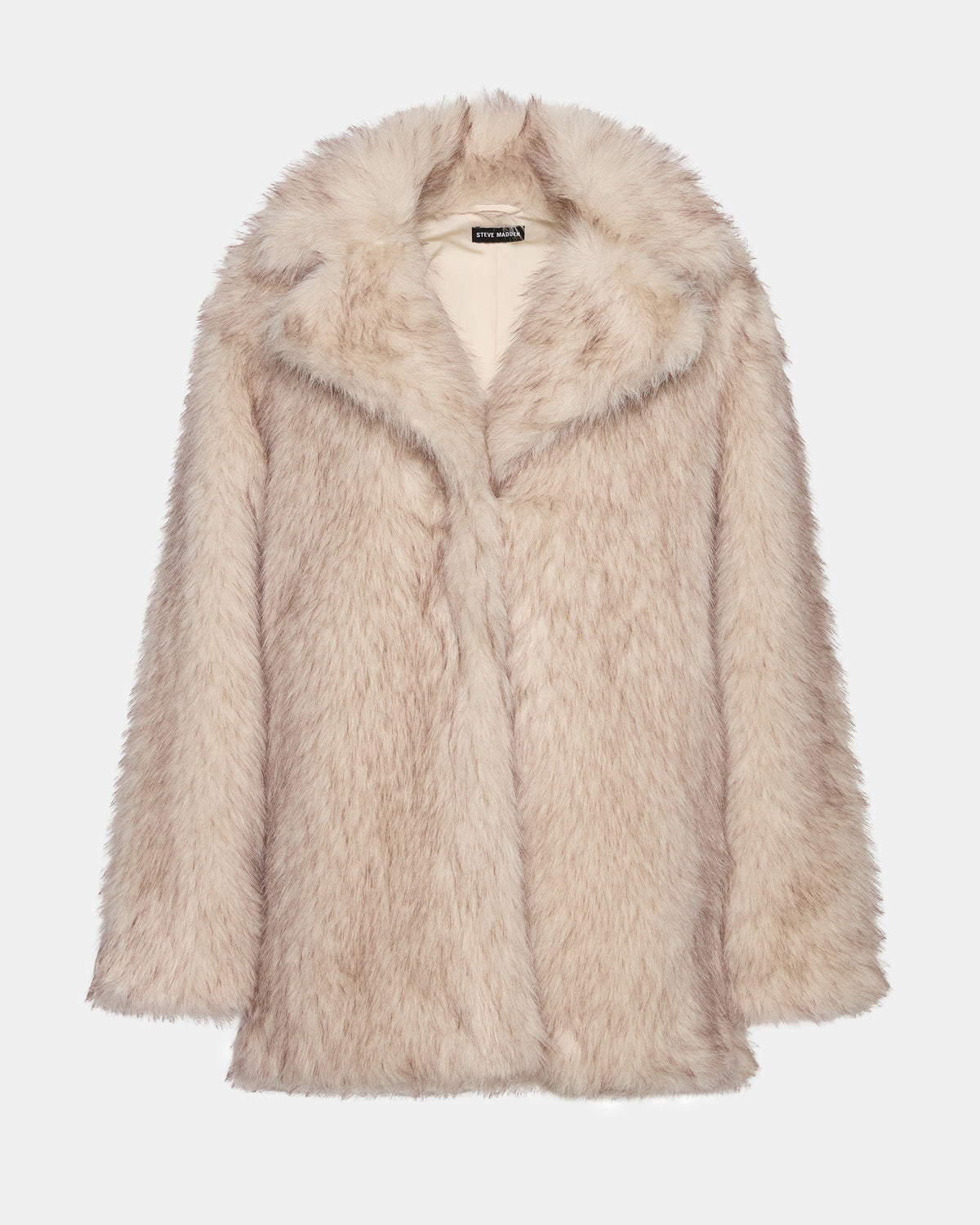 KINDRA Natural Faux Fur Collared Women's Coat