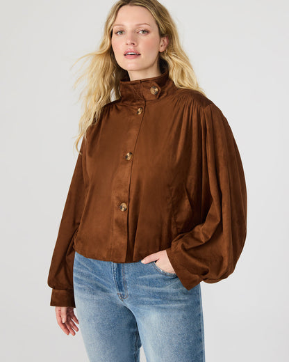DIERDRA Chicory Coffee Long-Sleeved Button-Up Women's Jacket
