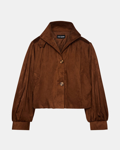 DIERDRA Chicory Coffee Long-Sleeved Button-Up Women's Jacket